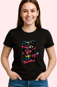 Tricou Run Run Run Silueta Femeie, Copii | Dama | Barbat, culoare negru - Img 4