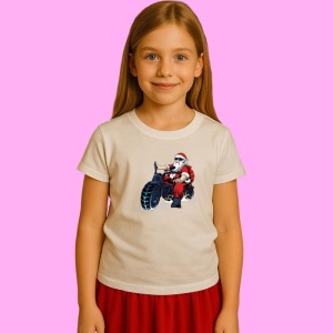 Tricou Santa Fat Bike, din bumbac 100% Copii | Dama | Barbat - Img 2