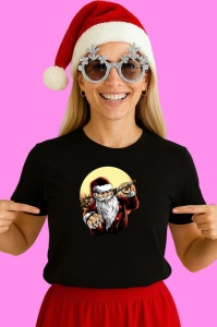 Tricou Santa With Gun, din bumbac 100% Copii | Dama | Barbat - Img 3