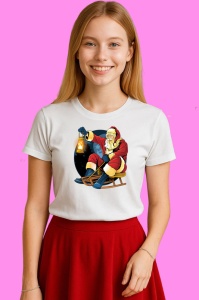 Tricou Santa With Lantern, din bumbac 100% Copii | Dama | Barbat - Img 3