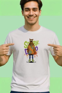 Tricou Scooby-Doo – Relaxed look în portocaliu și violet, chill vibes Copii | Dama | Barbat Barbat - Img 2