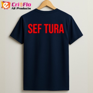 Tricou SEF TURA, Personalizat | Unisex Dama si Barbat, Albastru Inchis - Img 2