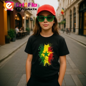 Tricou Senegal Steag Splash Art, Copii | Dama | Barbat, culoare negru - Img 8