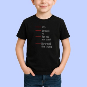 Tricou Shh Not Quite Yet Now You May Speak, din bumbac 100%, tricou negru Copii | Dama | Barbat - Img 2
