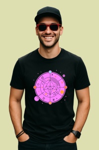 Tricou Simbol Geometric Roz Abstract Esoteric, Copii | Dama | Barbat, culoare negru - Img 2
