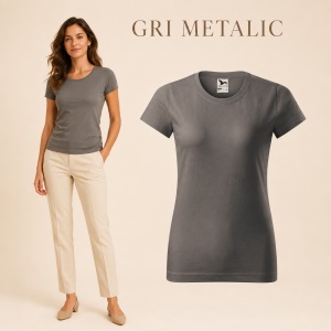 Tricou simplu damă, clasic lejer basic pentru femei | 44 de culori disponibile XS - 2XL - Img 13