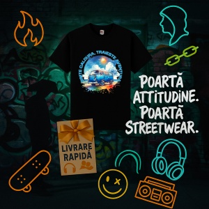 Tricou Simte Cadura, Traieste Aventura Negru, Here Comes Summer Negru, Copii | Dama | Barbat - Img 16