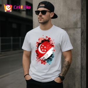 Tricou Singapore Steag Splash Art, Copii | Dama | Barbat - Img 4
