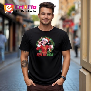 Tricou SIX SEVEN 67 Anime Girl Christmas Santa HUNTRIX KPOP, din bumbac 100%, tricou negru, Copii | Dama | Barbat