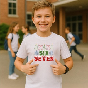 Tricou SIX SEVEN 67 Brazi Decorativi, din bumbac 100%, tricou alb, Copii | Dama | Barbat - Img 2