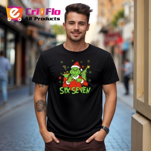 Tricou SIX SEVEN 67 Grinch Craciun Fun 2, din bumbac 100%, tricou negru, Copii | Dama | Barbat - Img 3