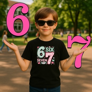 Tricou SIX SEVEN 67 Inimi Pastel Dragut, din bumbac 100%, tricou negru, Copii | Dama | Barbat - Img 2