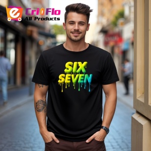 Tricou SIX SEVEN 67 Logo Drip Verde, din bumbac 100%, tricou negru, Copii | Dama | Barbat