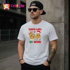 Tricou SIX SEVEN 67 Mana Pizza Craciun, din bumbac 100%, tricou alb, Copii | Dama | Barbat - Img 3
