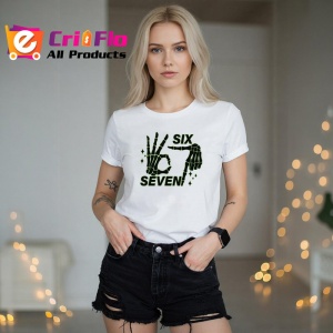 Tricou SIX SEVEN 67 Mana Schelet Verde, din bumbac 100%, tricou alb, Copii | Dama | Barbat