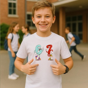 Tricou SIX SEVEN 67 Personaje 6 si 7 Cartoon Duo, din bumbac 100%, tricou alb, Copii | Dama | Barbat - Img 2