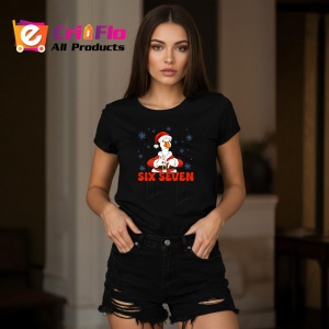 Tricou SIX SEVEN 67 Ratusca Cool Craciun, din bumbac 100%, tricou negru, Copii | Dama | Barbat - Img 3