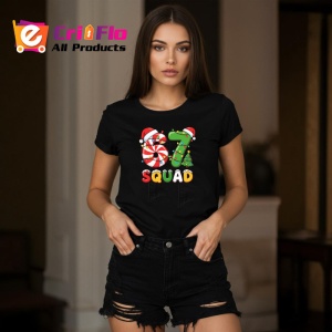 Tricou SIX SEVEN 67 Squad Craciun, din bumbac 100%, tricou negru, Copii | Dama | Barbat - Img 3