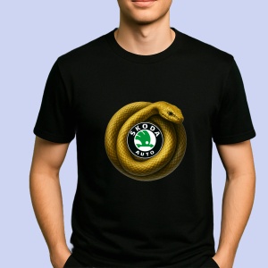 Tricou Skoda Sarpe Galben Asteptand Sa Atace | Unisex Dama si Barbat