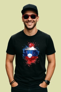 Tricou Slovenia Steag Splash Art, Copii | Dama | Barbat, culoare negru - Img 2