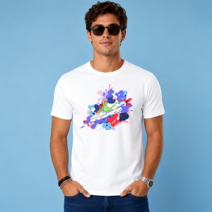 Tricou Sneaker Lime Green Splash Abstract Urban Streetwear Design, din bumbac 100% Copii | Dama | Barbat - Img 3
