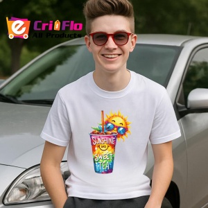 Tricou Soare cu ochelari si pahar text sunshine and sweet tea vara relaxata Copii | Dama | Barbat Barbat - Img 9