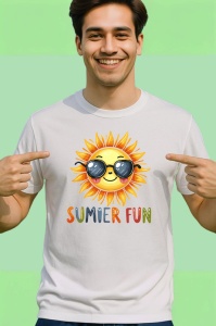 Tricou Soare zambitor cu ochelari text summer fun grafica jucausa Copii | Dama | Barbat Barbat - Img 2