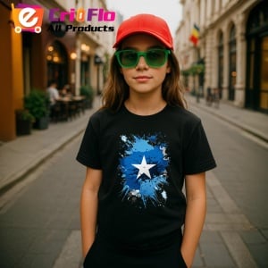 Tricou Somalia Steag Splash Art, Copii | Dama | Barbat, culoare negru - Img 7