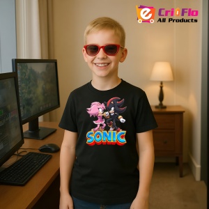 Tricou Sonic Amy si Shadow - Confruntare Eleganta Copii | Dama | Barbat - Img 5
