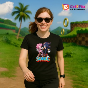 Tricou Sonic Amy si Shadow - Dansul Rivalilor Copii | Dama | Barbat - Img 12