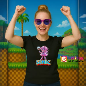 Tricou Sonic Amy - Vrajitoare Roz Copii | Dama | Barbat - Img 11