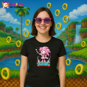 Tricou Sonic Amy - Zambet Roz Copii | Dama | Barbat - Img 3