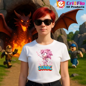 Tricou Sonic Amy - Zambet Roz Copii | Dama | Barbat - Img 11