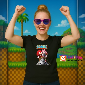 Tricou Sonic Knuckles si Amy - Cataratorii Curajosi Copii | Dama | Barbat - Img 11