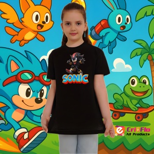 Tricou Sonic Shadow - Saritura Exploziva Copii | Dama | Barbat - Img 4