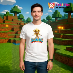 Tricou Sonic Super Tricou Sonic - Forta de Aur Copii | Dama | Barbat - Img 2