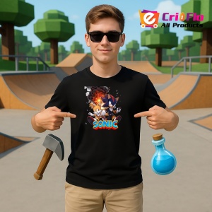 Tricou Sonic Tails si Shadow - Explozie de Actiune Copii | Dama | Barbat - Img 10