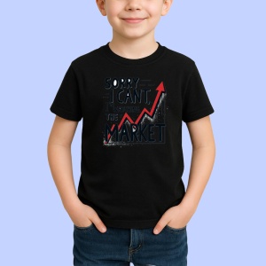 Tricou Sorry cant im watching the market, scuze urmaresc piata, Copii | Dama | Barbat , tricou negru - Img 2