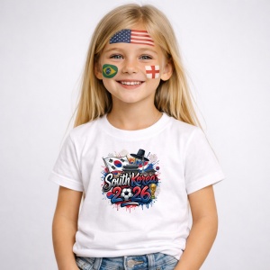 Tricou South Korea World Cup 2026 Fifa, din bumbac 100%, tricou alb, Copii | Dama | Barbat - Img 2
