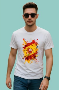 Tricou Spain Steag Splash Art, Copii | Dama | Barbat - Img 2