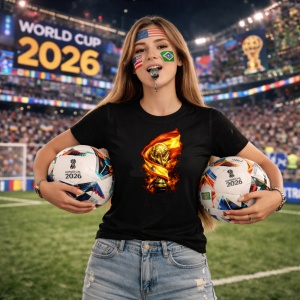 Tricou Spain World Cup Fifa 2026, din bumbac 100%, tricou negru, Copii | Dama | Barbat - Img 9