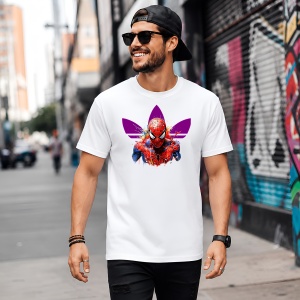 Tricou Spiderman Paint Splash Mov Rosu Urban Hero Streetwear, din bumbac 100% Copii | Dama | Barbat - Img 5