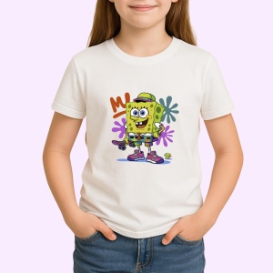 Tricou SpongeBob – Stil colorat cu pălărie verde și ghete funky Copii | Dama | Barbat Barbat - Img 2