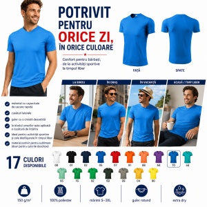 Tricou Sport Bărbați Malfini Fantasy 124, 100% Poliester – Echipament Fotbal, Activități Sportive, Extra Dry, 17 Culori, S–3XL - Img 2