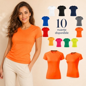 Tricou sport damă Malfini Destiny 176, extra dry, slim fit, 95% micro poliester, XS–2XL, 10 culori