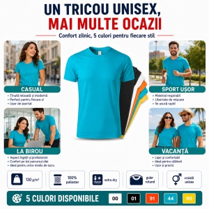 Tricou Sport Unisex Extra Dry din 100% Poliester, 130 g/m², Mărimi XS–4XL - Img 8