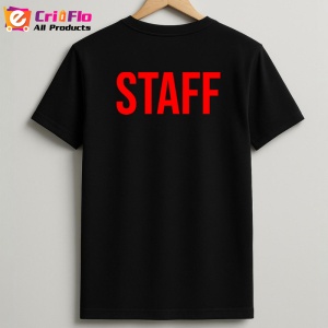 Tricou STAFF ONLY, Personalizat | Unisex Dama si Barbat, Negru - Img 2