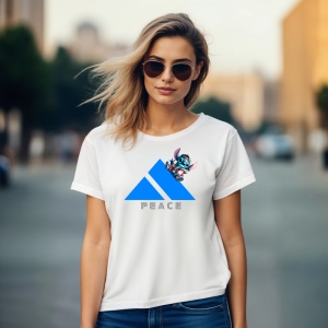 Tricou Stictch Peace Tricou Alb - Copii | Dama | Barbat - Img 8
