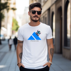 Tricou Stictch Peace Tricou Alb - Copii | Dama | Barbat - Img 9