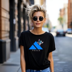 Tricou Stictch Peace Tricou Negru - Copii | Dama | Barbat - Img 8